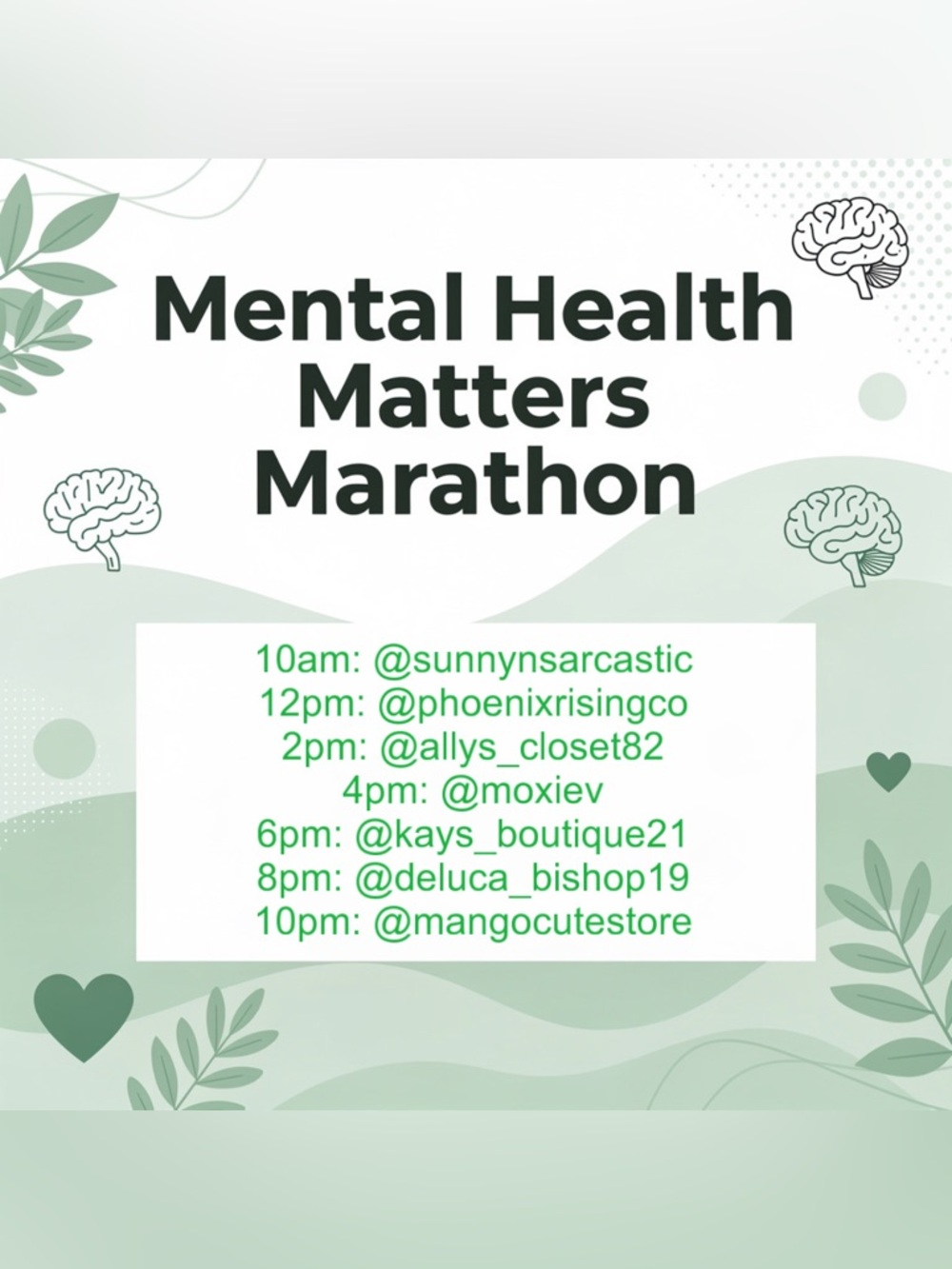Mental Health Matters Marathon May 12th!!💚💚 - Picture 2 of 3